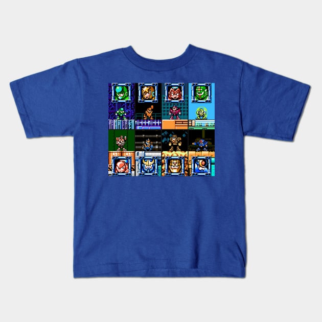 Mega Man 5 Bosses Kids T-Shirt by SuperSensei